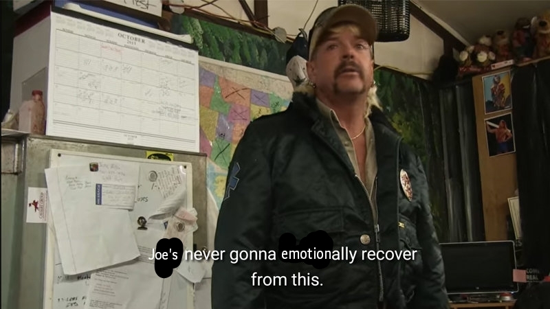 Joe's never gonna emotionally recover from this