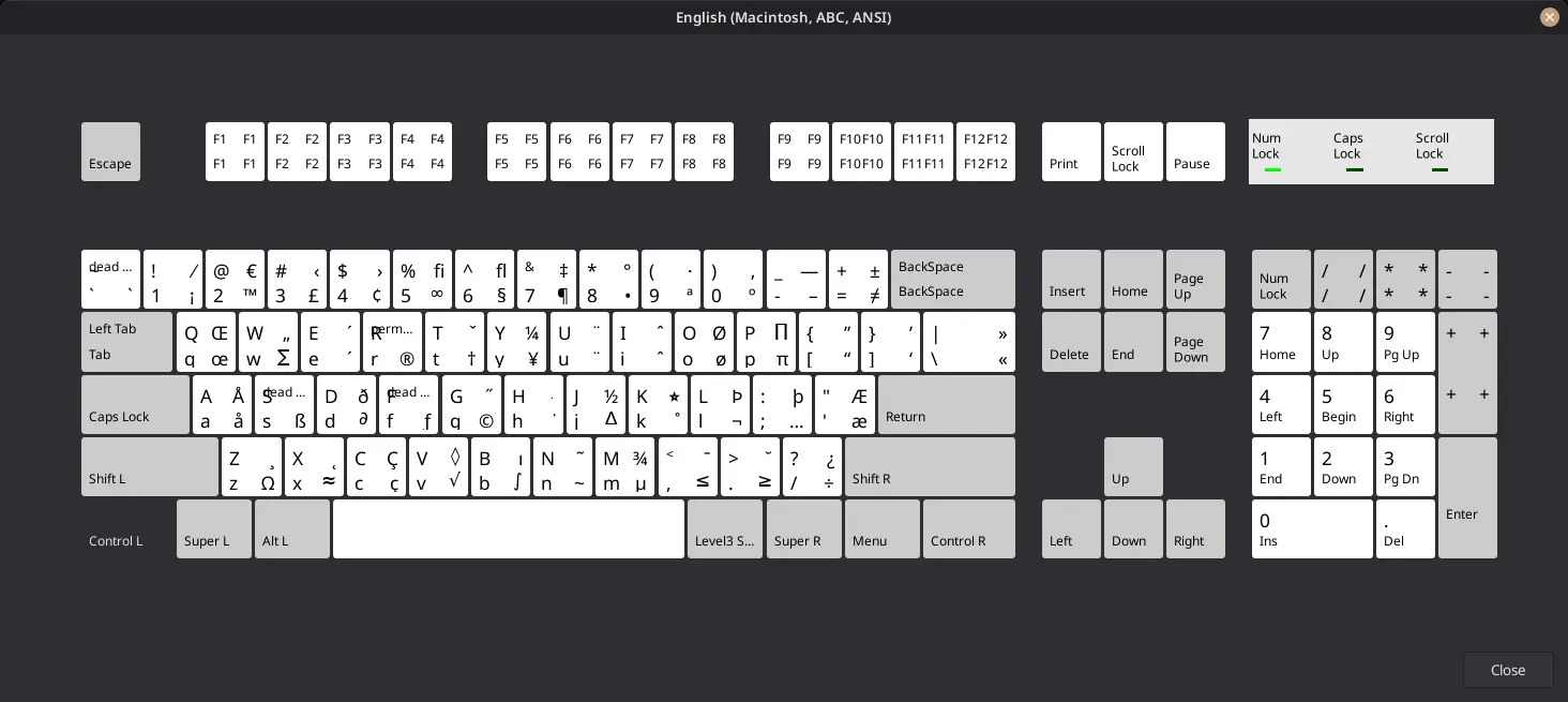 screenshot of a preview of the keyboard layout I set with the name of the layout in the window's title