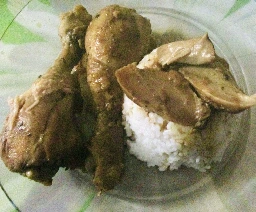 Chicken drumsticks with white rice 